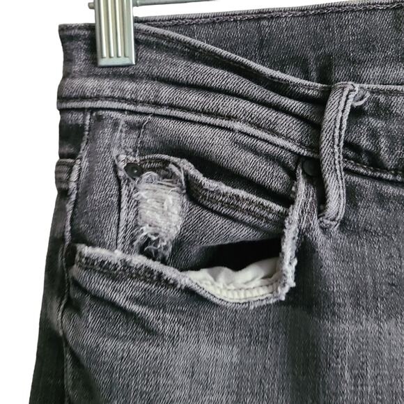 MOTHER The Mid‎ Rise Dazzler in Open Later Gray Busted Knee 1686-734 Women's 28 - Picture 5 of 16